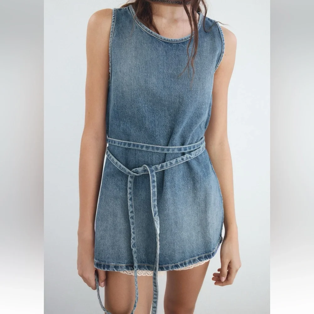 Zara - NWT Denim Shift Top/Tunic - Size S - Picture 1 of 12